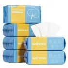 Disposable Face Towels, 100% USA Cotton Daily Face Towelettes, Double-sided M...