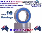 8x12x3.5mm RC Bearings (10) Tamiya AE PTFE Rubber Seal 7020 21106 MR128-2RS