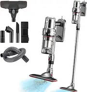Self-Standing Cordless Vacuum Cleaner, 18000pa Stick Wireless Vacuums with Hepa Filter, 60 Minutes Running Time 1.1L Dust Container Adjustable Height, Lightweight Robot Vacuums for Floors Carpet