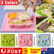 Plate Mat Silicone Table Toddler Placemat Baby Food Tray Divided Bowl