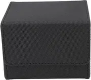 Game Card Storage Case, PU Leather Trading Card Storage Box Large Capacity U Shaped Hold 120+ Single Sleeved for Home (Dark Grey)