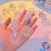 10pcs Clear Mini Jewelry Storage Box Portable Square Earrings Pill Case Travel