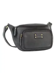 [PIERRE CARDIN] Burnished Leather Sling Bag in Black