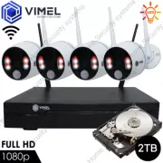 Wireless Home 2TB NVR Security IP Floodlight Camera System Thermal Sensor PIR