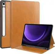 Case Compatible with Samsung Galaxy Tab S9 FE 5G 10.9 Inch/Tab S9 11 Inch 2023 SM-X710/X716B/X718U/SM-X510/ X516B Smart Tablet Cover with Pen Holder Leather Cover Folio Protective Cover(Brown)