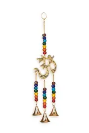 Om Brass Chakra Hanging Bell Wind Chime Wicca Symbol Metaphysical 7 Chakras
