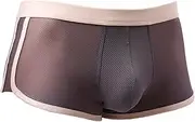 [Evankin] Men's Sexy Boxer Briefs Breathable Mesh Underwear Low Rise Split Side Arrow Short Pants Trunks Lingerie