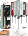 Sakgos Rechargeable Milk Frother Handheld - Electric Whisk 3 Speed Adjustable...