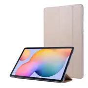 For Samsung Galaxy Tab S8 (2022)/Tab S7 (2020) Case, Silk Magnetic PU Leather Case, Stand, Pen Slot, Gold