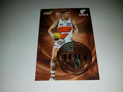 2019 AFL SELECT MILESTONE 100 GAMES GIANTS ADAM TOMLINSON (MG36)