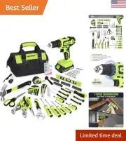 Versatile 20V Drill Driver and Wide-Mouth Tool Bag Kit for Home Repairs