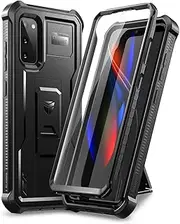 [Dexnor] for Samsung S20 Case, [Built in Screen Protector and Kickstand] Heavy Duty Military Grade Protection Shockproof Protective Cover for Samsung S20 - Black