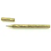 Handmade Chiselling Shaped Brass Pen Rule Retro Style Gel Ink Pen Refill Holder