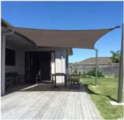 Sun Shade Sail 12'x16' Rectangle Brown UV Block Sunshade for Backyard Patio