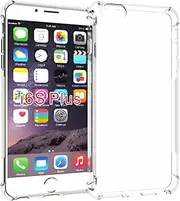 USTIYA Case for iPhone 6 Plus y iPhone 6s Plus 5.5" Clear TPU Four Corners Protective Cover Transparent Soft