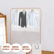 50Pcs Plastic Garment Bags Clear Dry Cleaning Bags Dust-proof Dry Cleaning ]