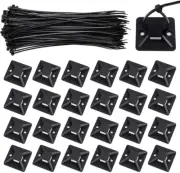 Zip Ties and Mounts Cable Ties Wire Tie Base Reusable Medium Black