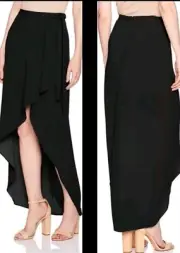 NWT BCBGMAXAZRIA ROXY RUFFLE WRAP SYMMETRICAL MAXI SKIRT SZ S $200