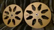 Set (PAIR) Akai 7 inch metal take up reels for Akai reel to reel (GOLD)
