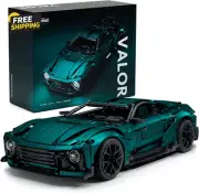 Valor Sports Car Building Set, Scale Model Car Gift for Adults, Authentically De