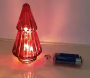 Target Tiny Red Holiday 2023 Glass Christmas Tree W LED Light String No Batterie