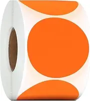 MAIHUO 600 Pcs Orange Round Thermal Labels,2 Inch/5 cm Circle Thermal Sticker,Self-Adhesive Waterproof Dot Stickers,Personalised Name Stickers