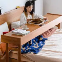 在飛比找蝦皮商城精選優惠-#小桌子 可移動 臥室 床邊桌 實木 床上書桌 床邊床尾長條
