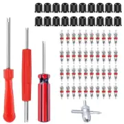 Valve Stem Removal Tool Set - 40 Valve Cores, 4-Way Tool, Core Remover, Tire ...