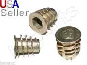 E-Z LOK M4 M5 M6 M8 M10 Die Cast Zinc Hex Threaded Insert Wood Flanged
