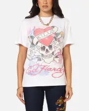[ED HARDY] Ed Hardy Love Kills Slowly Vintage T-shirt White - Size XS XS White