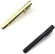 [LIFKOME] 4pcs Shiny Metal Tie Bar Clips Necktie Clips for Men Metal Necktie Clasp Spring Load Prevents Swinging Stylish Iron Plating