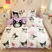 Kuromi Dotty Retro Love Hearts Bed Quilt Cover Sheet Pillowcases AU STOCK 4PCS