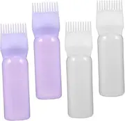 IWOWHERO 4Pcs Hair Dye Applicator Bottles with Graduated Scale Durable Squeeze Hair Coloring Tool for Even Distribution and Scalp Treatment