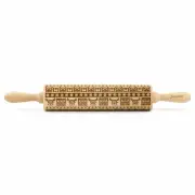 Folkroll Pastry Roller Christmas Joy Rolling Pin Embossing Roller Pattern Bee...