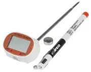 Digital Thermometer, 1-3/16" LCD, 4-3/4" Probe, White (12 Each)