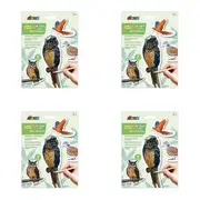 4PK Avenir Scratch Stickers Art & Craft Toys 17x23cm Bird Kids Craft Kit 3y+
