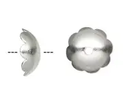 Bead Cap, 100 Silver Plated Brass 8x3mm Scalloped to Fit 8-10mm Beads