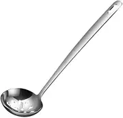 Slotted Spoon Household Long Handle Spoon Hot Pot Leakage Spoon (Color : Silver, Size : 35x8cm)