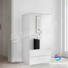 Wardrobe Cabinet Glass Mirror Door Armoire Clothes Garment Storage Cupboard