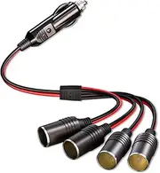 Goupchn Car Cigarette Lighter Splitter 1 to 4 12V 24V Power Charger 4 Way Socket Splitter Cigarette Lighter Extension Cord Cable