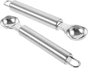 ULTECHNOVO 2pc Stainless Steel Fruit Baller Scoop Melon Baller Ice Scooper for Kitchen