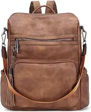 [CLUCI] Leather Backpack Purse for Women Designer Ladies Large Travel Convertible Shoulder Bag
