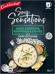 Continental Soup Sensations Aged Cheddar Parmesan and Chives with Short Fettucci