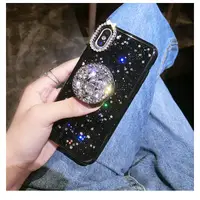 在飛比找蝦皮購物優惠-現貨❤bling滿天星愛心水鑽支架滴膠iPhone1312 