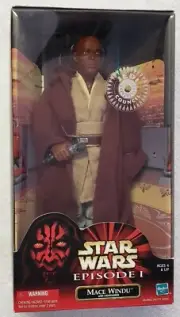 STAR WARS EPISODE I ACTION COLLECTION JEDI COUNCIL MACE WINDU WITH LIGHTSABER