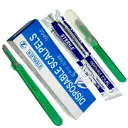 10/Box Disposable Scalpel #20 Carbon Steel w/ Plastic Handle