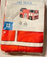 Fire Truck SLUMBER-N-SLIDE Loft Bed Curtain Set surround child decor K- Mart NIP