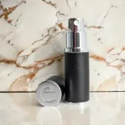 Black & Silver Saffiano Leather Perfume/Aftershave Travel Atomizer, 8ml