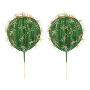 2Pcs 3.9" Dia Faux Cactus Artificial Succulents Plants Unpotted Cactus Decor
