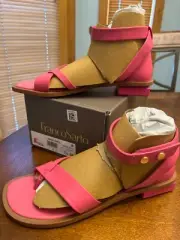 Franco Sarto Sandal Shoe Parker Strap Sandal Pink Leather Women 7.5M, $99, NIB